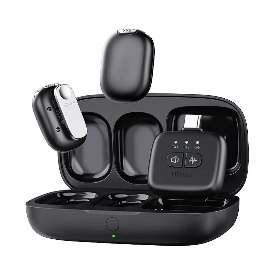 tiny-a30.png-1100x1100-1.jpg Ulanzi A30 Wireless Lavalier Tiny Microphone (2.4GHz, 50m, 48kHz/16-bit, USB-C + Lightning) - Image 1