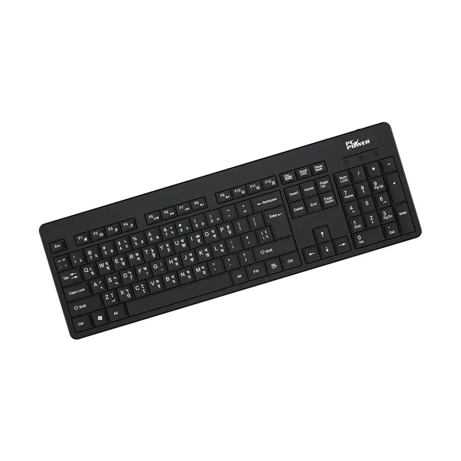 pc-power-604-wired-black-standard-office-keyboard-11713697175.webp Office Bijoy Keyboard (Bangla-English Dual Layout, USB Wired, 104 Keys) - Image 1