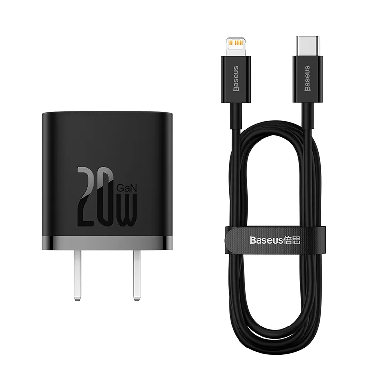 Baseus-Charger-20W-For-Apple-Iphone14-13-12-11-Series-GaN5-Fast-Charger-1C-CN-Set-Black-Type-C-to-iP-PD-20W-1m-Cable-Black-CCGN040101-2.jpg.webp Baseus Compact Quick Charger U+C 20W - Image 1