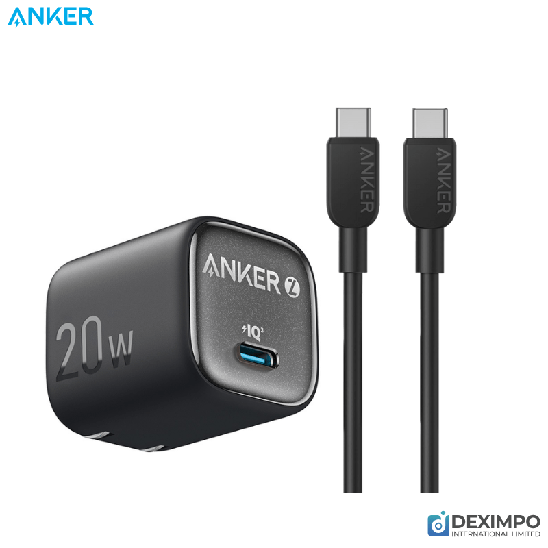 Zolo-20w-C-To-C-Combo-Black_Deximpo.png Anker Zolo IQ3 PD3.0 20W Charger - Image 1