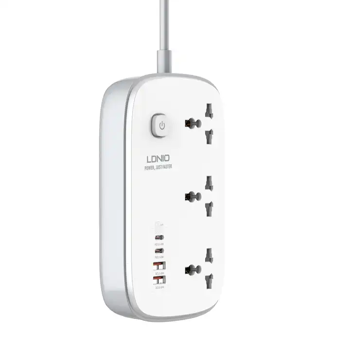 Ldnio-SC3416-Power-Strip-65W-3-Sockets-With-4-Port-Charger.webp LDNIO Power Socket 65W SC3416 EU - Image 1