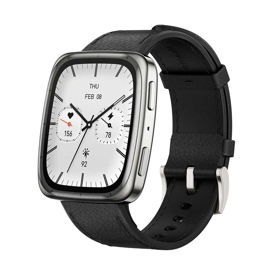amazfit-active-2-square-premium-version-black-11751461780.webp Amazfit Active 2 (Square) 1.75" Smartwatch Premium Dual Strap (Leather + Silicone) - Image 1