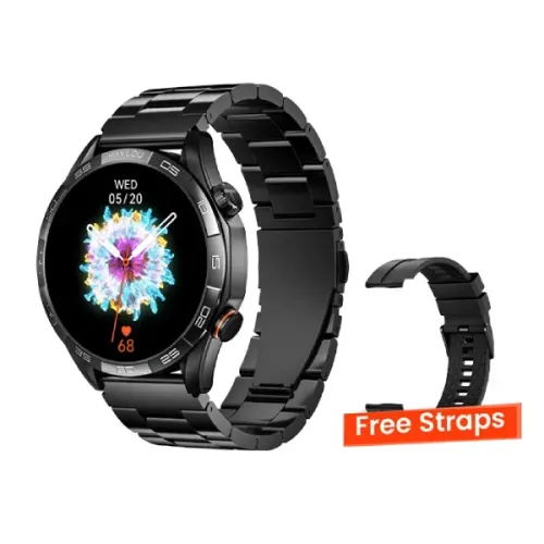 solar-5-black-with-strap-500x500-1.webp Haylou Solar 5 1.58" AMOLED Display Bluetooth Calling Smart Watch - Image 1