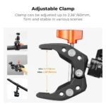 K&F Concept KF31.097 MS-26 Multi-Functional Super Clamp with 1/4" Ball Head & Action Camera Adapter - Image 3