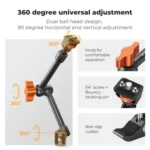 K&F Concept KF31.132 MS-32 11" Magic Arm with Clamp Set - Image 3