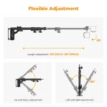 K&F Concept KF34.047 Adjustable Wall-Mount Triangle Boom Arm (100cm) - Image 2