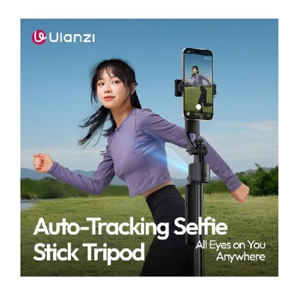 ulanzi-tt23-auto-tracking-selfie-stick-tripod-1000x1000-1.jpg Ulanzi TT23 Auto-Tracking Selfie Stick Tripod, Black - Image 1