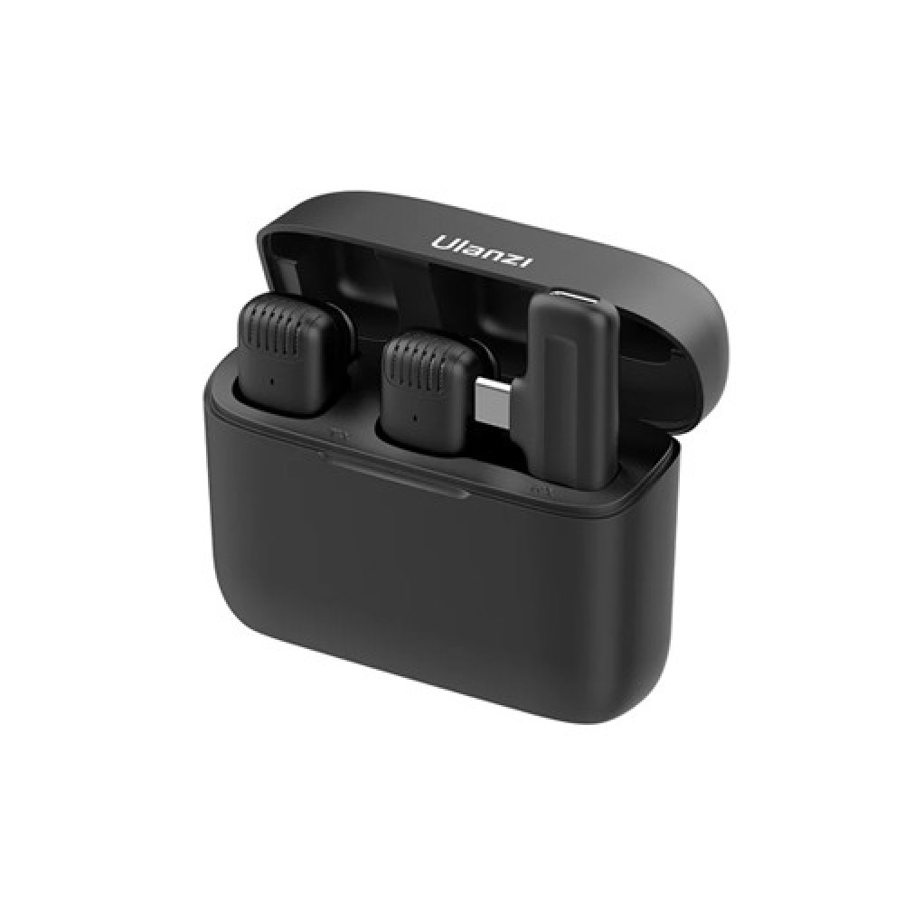 ulanzi-wireless-mic-j12-4-1000x1000-1.jpg Ulanzi J12 Microphone with Type-C & Lightning Adapter, Black - Image 1
